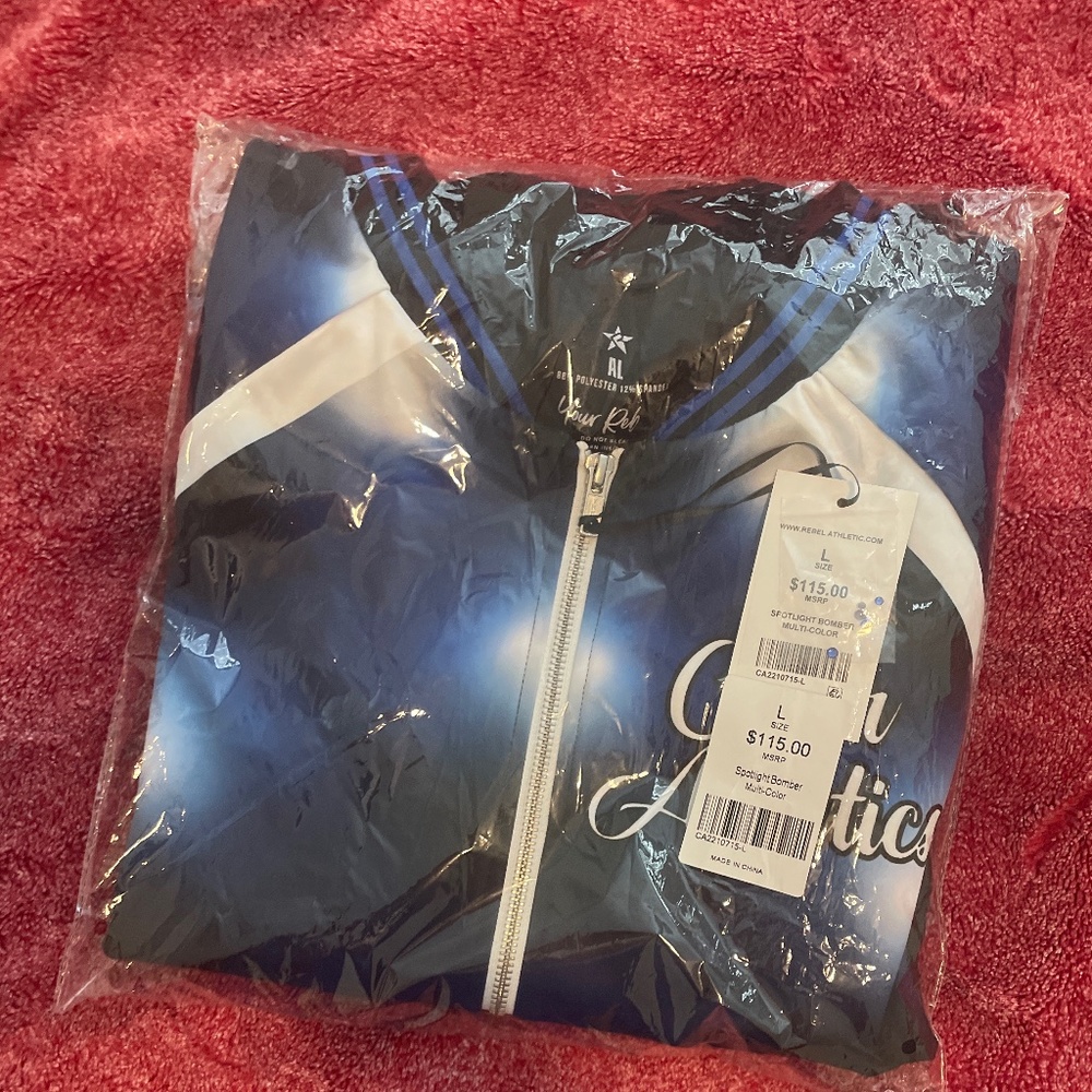Adult large blinged bomber jacket Rebel